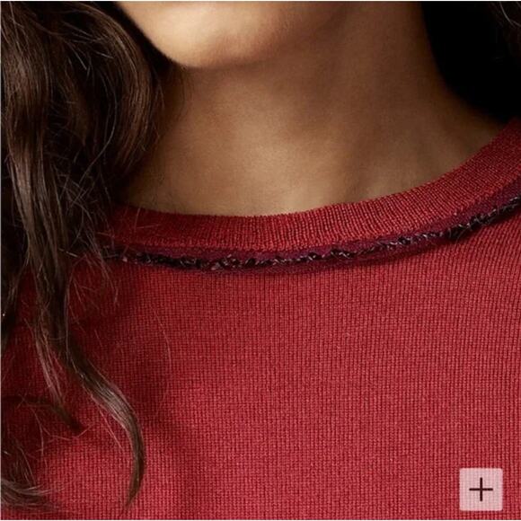 J Crew Carolyn Embellished Fitted Sweater XXS Burgundy Red NWT Wool CE699 J.Crew - Picture 2 of 5